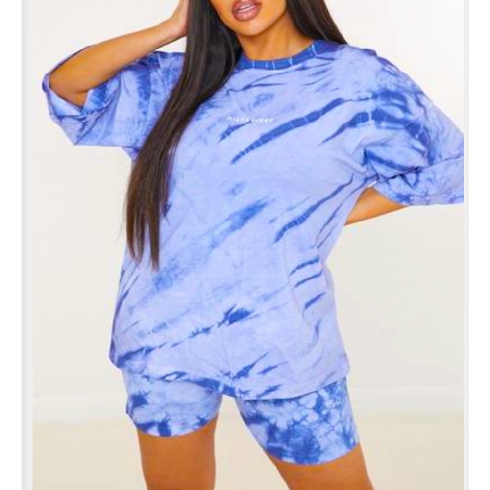 Plus size tie dye t shirt and shorts co ord set